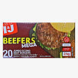 INJ Beefers Mega Jumbo Econo Beef Burgers Original 2kg