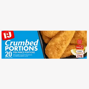 INJ Crumbed Fish Mince Portions Classic 2kg