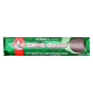 Bakers Choc-o Break Mint Flavoured Biscuit 125gr
