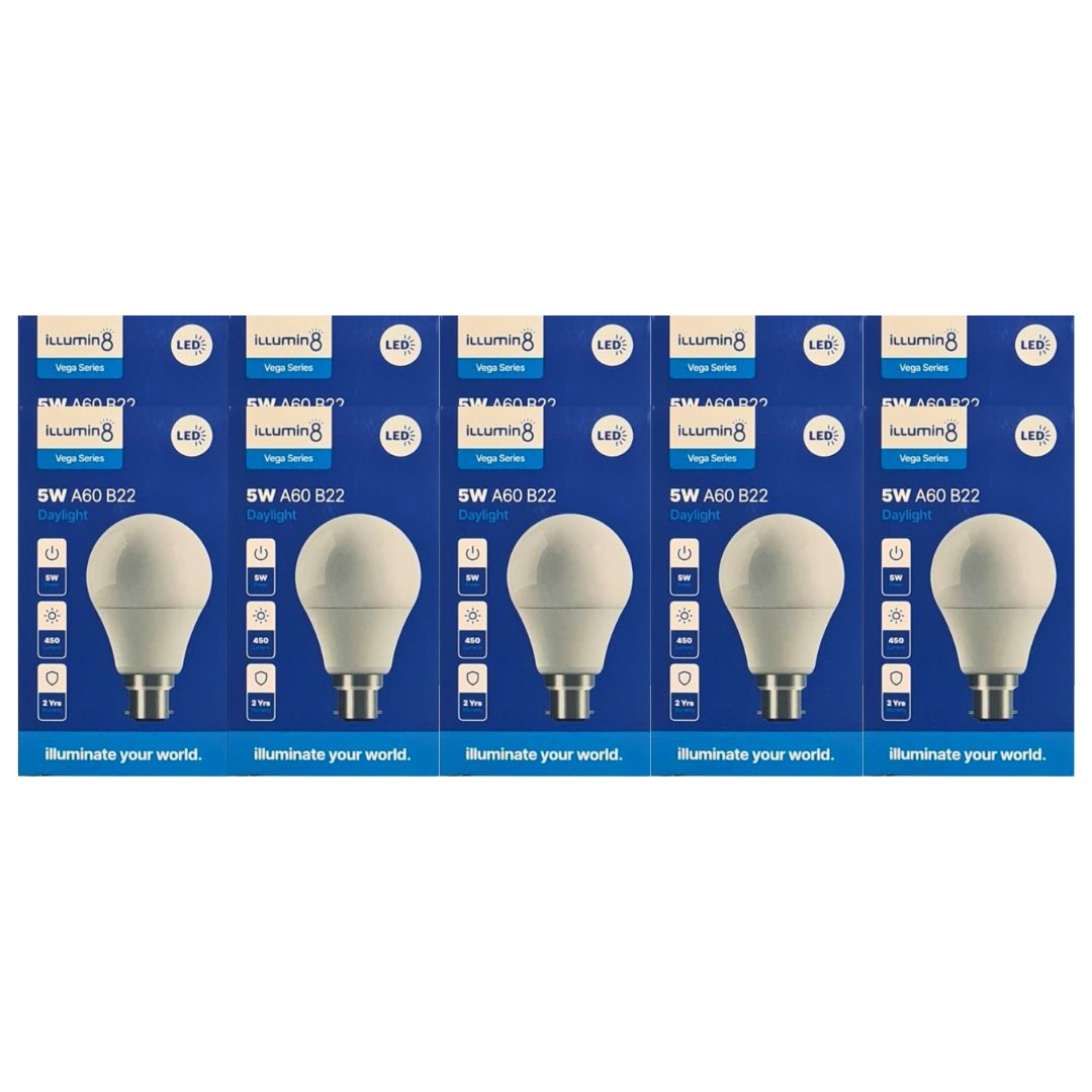 Illumin8 A60 B22 LED Globe 5w 10's
