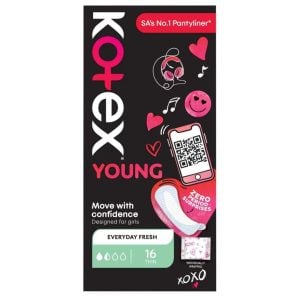 Kotex Young Pantyliners Everyday Fresh 16s