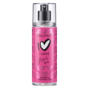 I Love Marshmelo fragrance mist bottle.