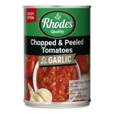 Rhodes Chopped And Peeled Tomatoes with Garlic 410gr