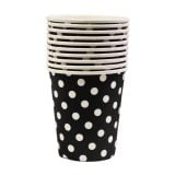 Black Dotted Paper Cup 10's