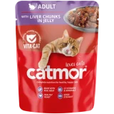 Catmor Adult Pouch Liver Chunks in Jelly 70gr