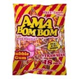 Ama Bom Bom Bubble Gum Strawberry Flavoured Lollipop 48s
