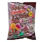 Ama Bom Bom Yoghurt Strawberry  Banana Flavoured Lollipop 48s