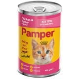 Pamper Chicken And Barley Flavoured Kitten Food Can 400gr