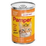 Pamper Chicken Flavoured Cuts In Gravy Cat Food Can 385gr