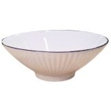 Bowl White Embossed Deep 8 Inch