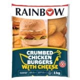 Rainbow Crumbed Chicken Burgers With Cheese 1kg