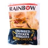 Rainbow Crumbed Chicken Burgers With Cheese 1kg
