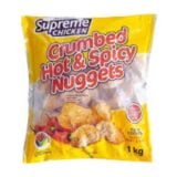 Supreme Chicken Crumbed Nuggets Hot And Spicy 1kg