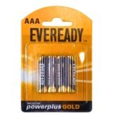 Eveready Power Plus Gold Zinc Batteries AAA 4s