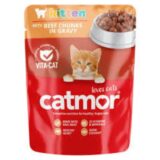 Catmor Kitten Pouch Beef Chunks in Gravy 70gr