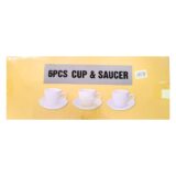 Cup and Saucer Set White 12pcs