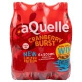 Aquelle Sparkling Water Cranberry Burst Flavoured 6x500ml
