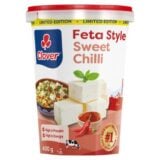 Clover Feta-Style Sweet Chilli Semi-Hard Cheese 400gr