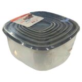 Food Square Container Grey 7pcs