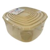 Food Square Container Beige 7pcs