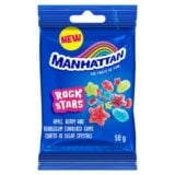 Manhattan Rock Stars Apple , Berry And Bubble Gum Flavoured Gums 50gr