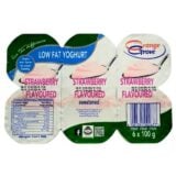 Orange Grove Smooth Strawberry Flavoured Low Fat Yoghurt 6x100gr