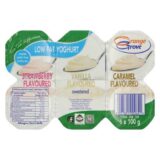 Orange Grove Smooth Strawberry , Vanilla And Caramel Flavoured Low Fat Yoghurt 6x100gr