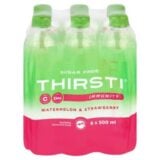 Thirsti Sugar Free Sparkling Watermelon And Strawberry Flavoured Drink 6x500ml