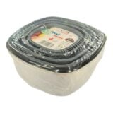 Container Square Set Grey 4pcs