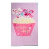 Gift Card Birthday Butterfly Cupcake Pink
