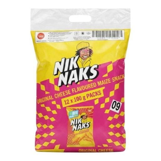 Simba Nik Naks Maize Snack Original Cheese Flavour 12x100gr