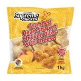 Supreme Chicken Crumbed Hearts Shaped Chicken Bites With Cheese 1kg