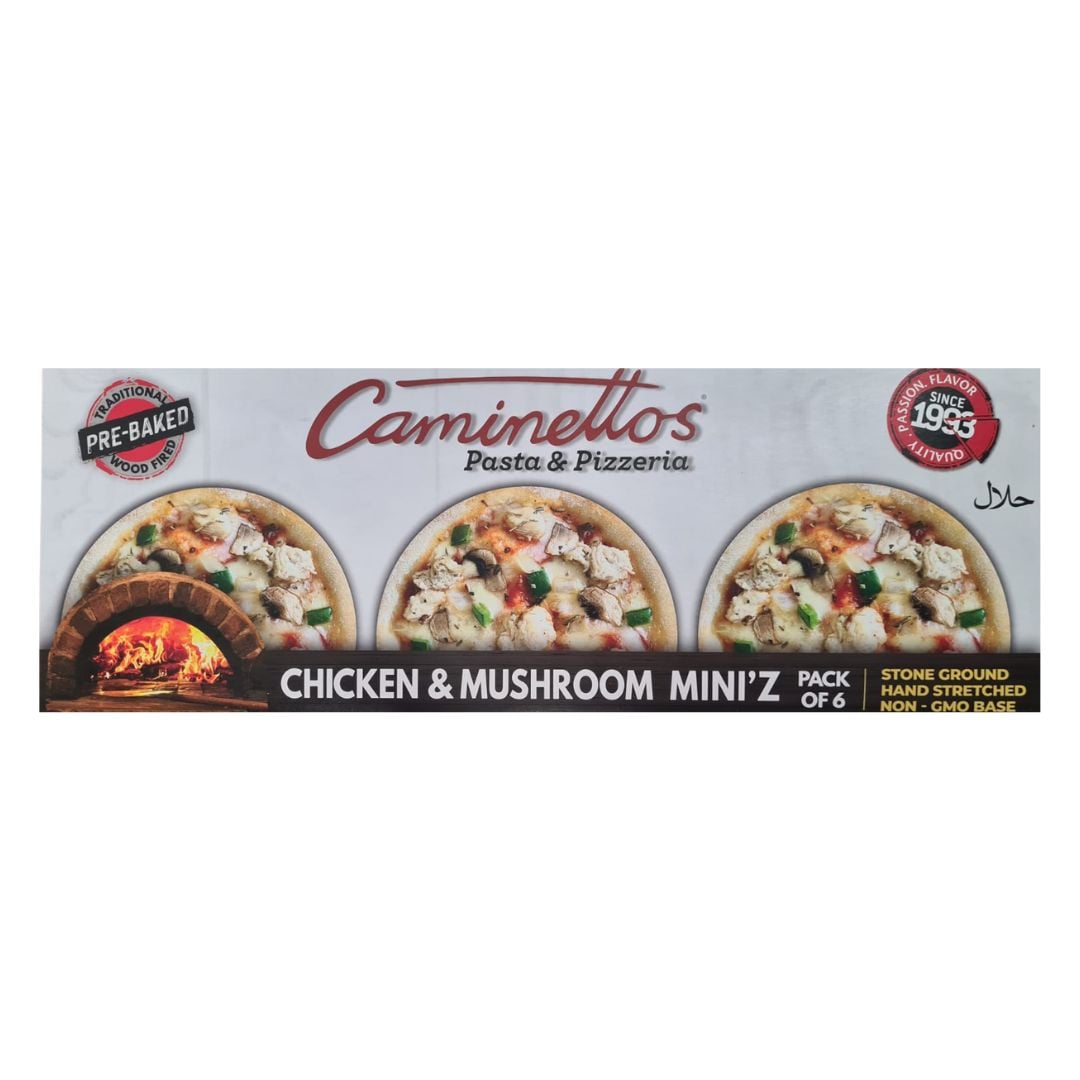 Caminettos Pizza Chicken & Mushroom Mini'z 6's