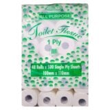 All Purpose Toilet Paper 500 Single Ply Sheets 48's